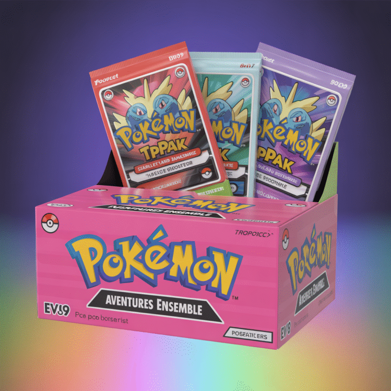 Boîte Pokémon Tripack EV09 Aventures Ensemble avec trois boosters Scarlet et Violet et carte promo holographique rare