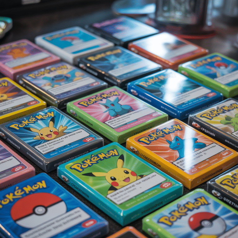 Colorful sealed and opened Pokémon card packs with rare cards on a table