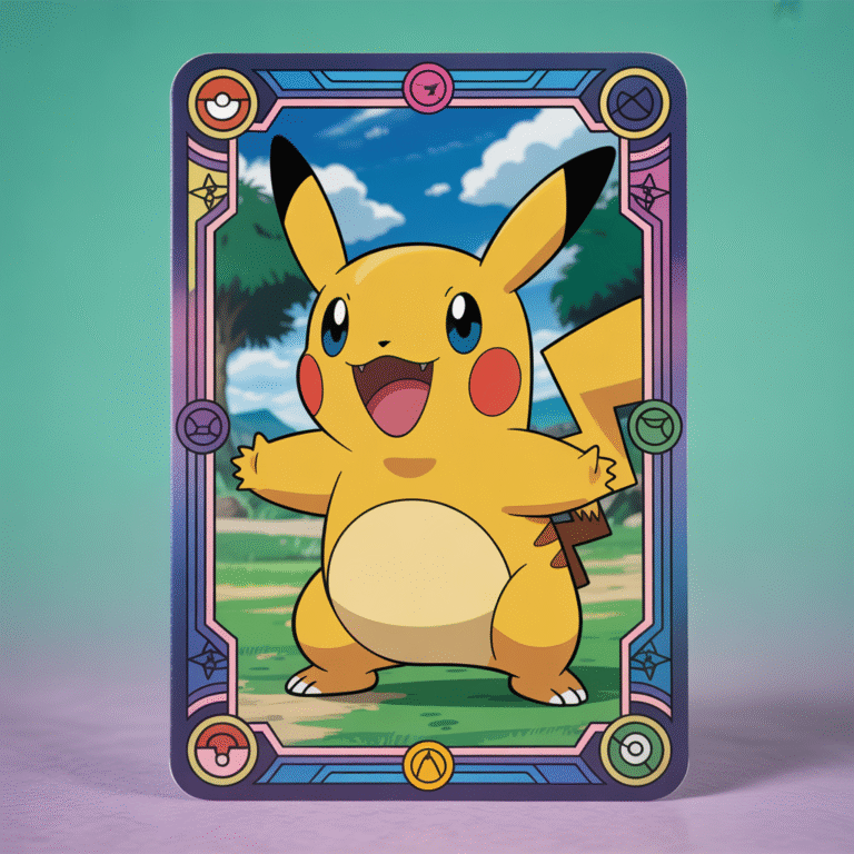 Custom Pokémon card featuring a colorful cartoon-style Pokémon or trainer portrait with decorative frame