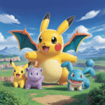 Photorealistic Pokémon GBA game screenshot featuring a custom region map, multiple generation Pokémon, and Mega Evolution effects
