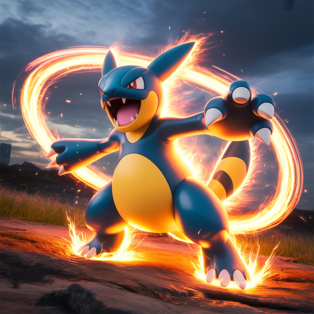 Pokémon en pleine Mega Evolution avec aura énergétique lumineuse dans un environnement de bataille