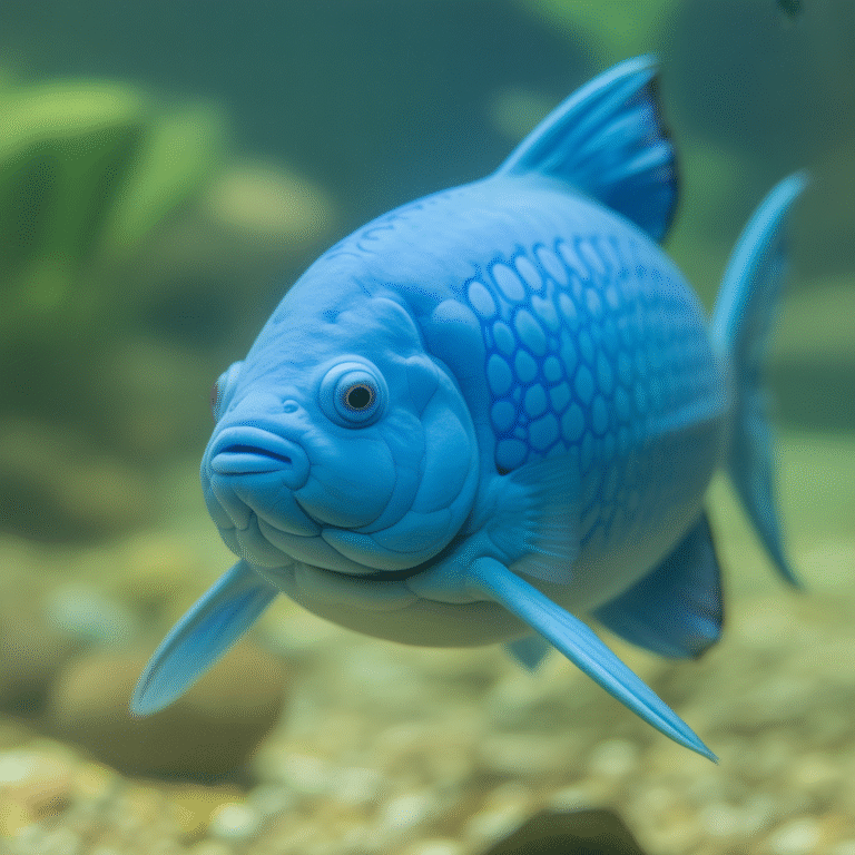 Azumarill à corps ovale bleu vif avec motifs de bulles sur le ventre dans un environnement d'eau douce clair